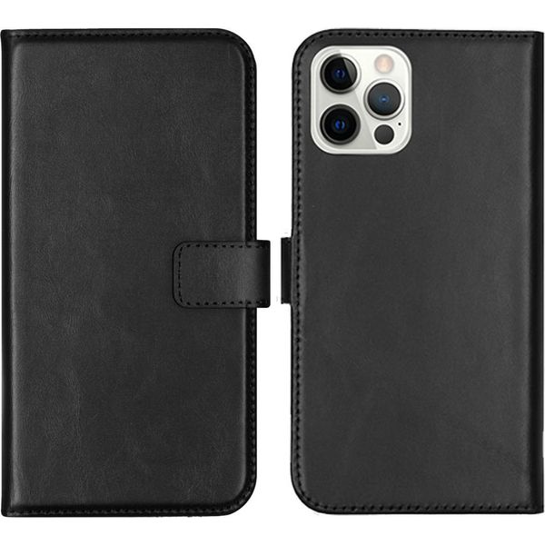 Cover Per Iphone 12/ Iphone 12 Pro - Vera Pelle - Selencia Flip Flap - Nero-image
