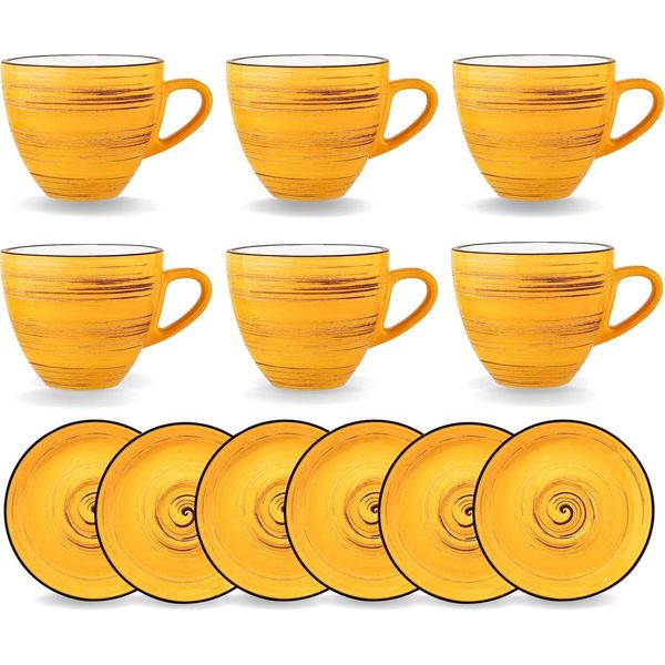 Set Di Tazze E Piattini Wilmax, 6 Pezzi, Porcellana WL-669436/AB6-image