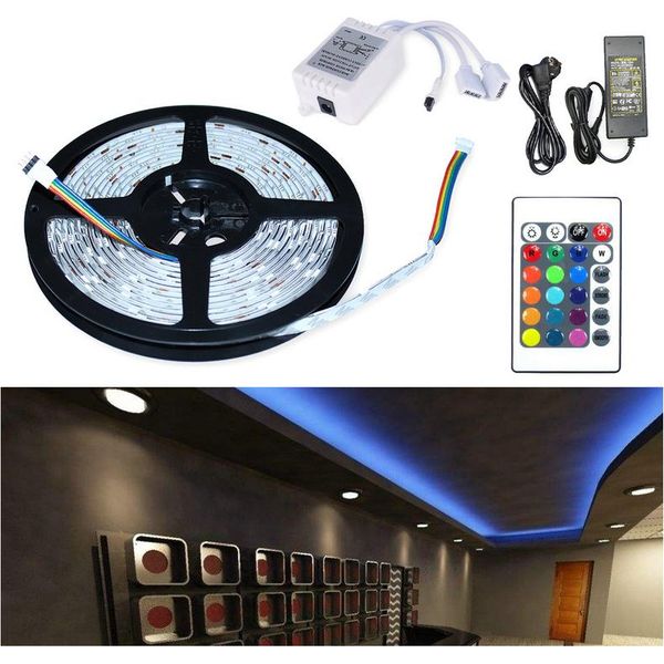 Jopassy 1M Led Striscia Di Luce Striscia Di Illuminazione Led Striscia Di Luce Catena Rgb Led Striscia Banda Di Colore Cambiamento 30Leds IP20 Con 24 Pulsanti Telecomando-image