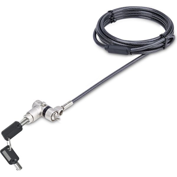 Startech.Com Cavo Di Sicurezza Universale Per Laptop (2M), Dispositivo Di Blocco Per Notebook Compatibile Con Noble Wedge/Nano/K-Slot, Serratura Con Chiave, Cavo Acciaio Al Carbonio Antifurto Resistente Al Taglio-image