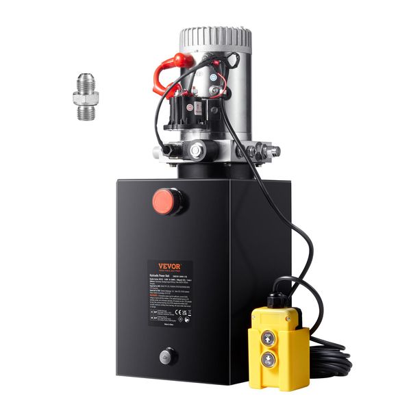 Pompa Idraulica Vevor Centralina Idraulica 12 V Centralina Idraulica 1600 W, Centralina Idraulica Pompa Idraulica A Singolo Effetto, Centralina Idraulica Pompa Manuale Da 3 Gal, Per Ascensori, Carrelli Elevatori Ecc.-image