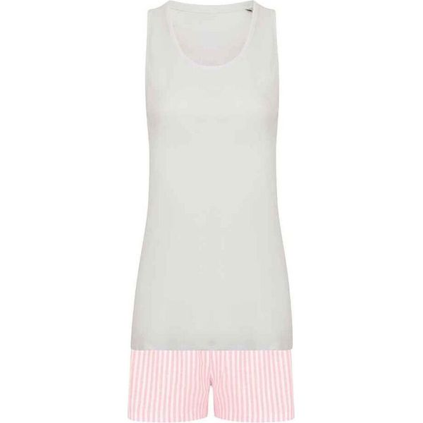 Towel City - Pigiama Con Pantaloncini Da Donna PC5002 (M) (Bianco/Rosa)-image