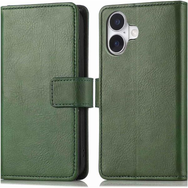 Custodia Imoshion Per Apple Iphone 16 - Cover Flip A Libro - Verde-image