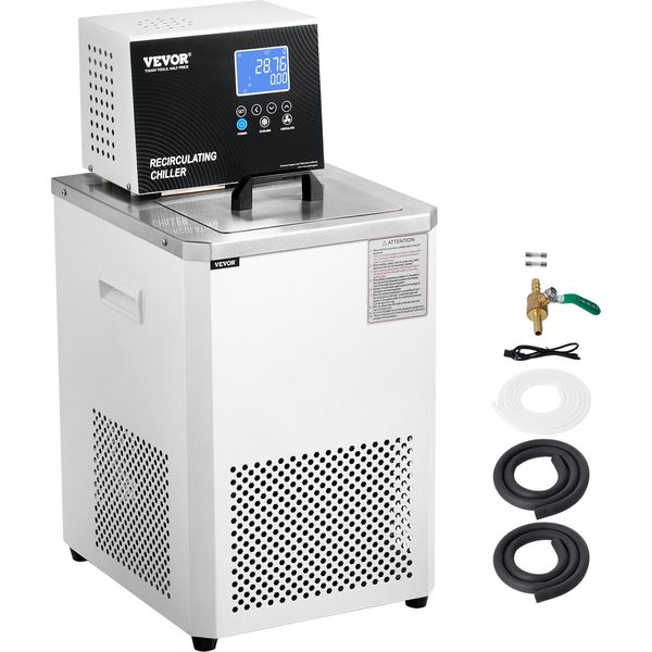 Pompa Di Raffreddamento/Circolazione Da Laboratorio Vevor, Refrigeratore Da 6 Litri Per Basse Temperature, Liquido Di Raffreddamento In Laboratorio, Da -20 °C A 100 °C, Refrigeratore A Pompa Di Circolazione, Display Lcd, Refrigeratore A Circolazione A Bagno D'acqua In Acciaio Inox 304-image