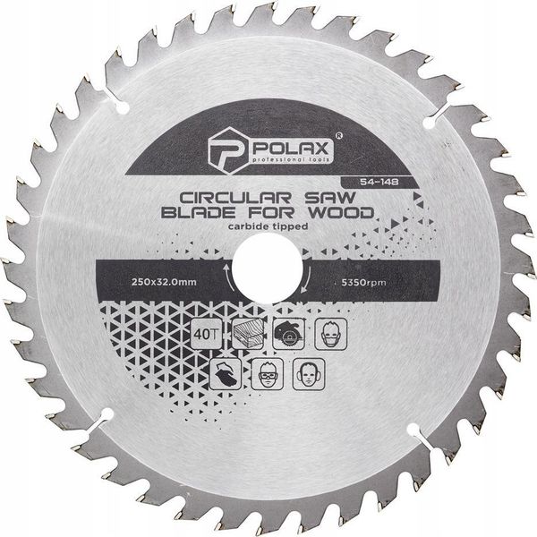 Lama Per Legno 250 X 32,0/30,0 40Т Polax-image