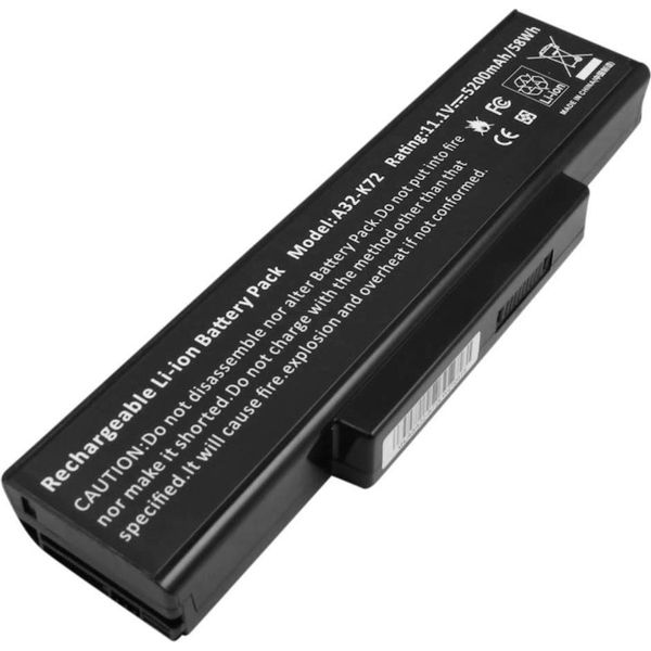 Avizar, Batteria Di Ricambio Per Asus A72 K72 A32-K72 Li-Ion 11,1V 5200Mah, Nero-image