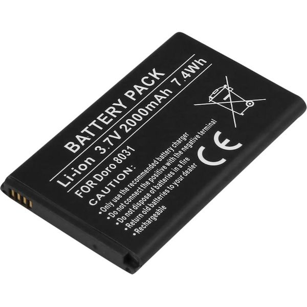 Avizar, Batteria Di Ricambio Doro 8031 3,7 V 2000 Mah Li-Ion, Nero-image