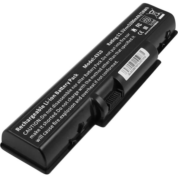 Avizar, Acer Aspire 4310 Batteria Di Ricambio Agli Ioni Di Litio Per Computer Portatili 11,1V 5200Mah, Nero-image