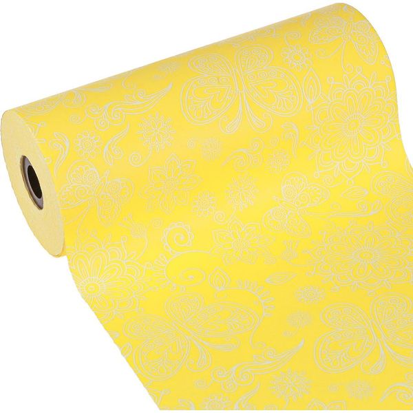 Carta Polsino Giallo Bianco Estate Decorazione Artigianale 25Cm X 100M-image