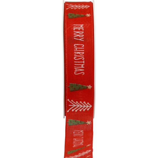 Nastro Natalizio 25 Mm X 18 M - Nastro Di Buon Natale, Nastro Per Decorazioni Natalizie Con Filo Di Rinforzo-image