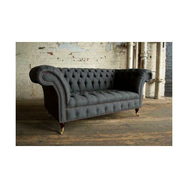 Divano Chesterfield In Tessuto A 2 Posti Divano Imbottito Divani Di Design Divani In Tessuto-image