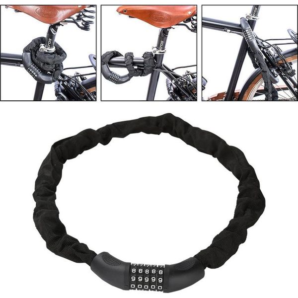 Jopassy Serratura Per Bicicletta Serratura Blindata Catena D'acciaio Serratura A Combinazione Per Moto 90Cm-image