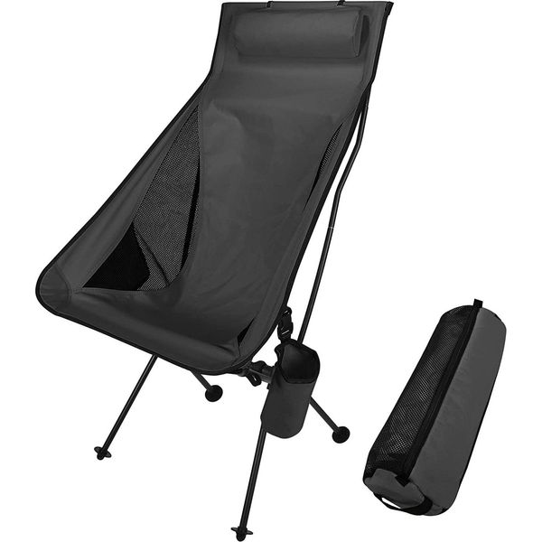 Sedia Da Campeggio Pieghevole Con Schienale Lungo E Borsa Per Il Trasporto Per Esterni, Pesca, Escursioni, Picnic-image