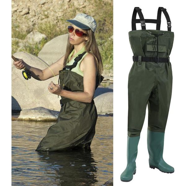 Jiubiaz Waders - Taglia 44 Fladen Pantaloni Da Pesca Pantaloni Da Pesca Waders Stivali Da Pesca Pvc Nylon Gomma Pantaloni Con Ami-image