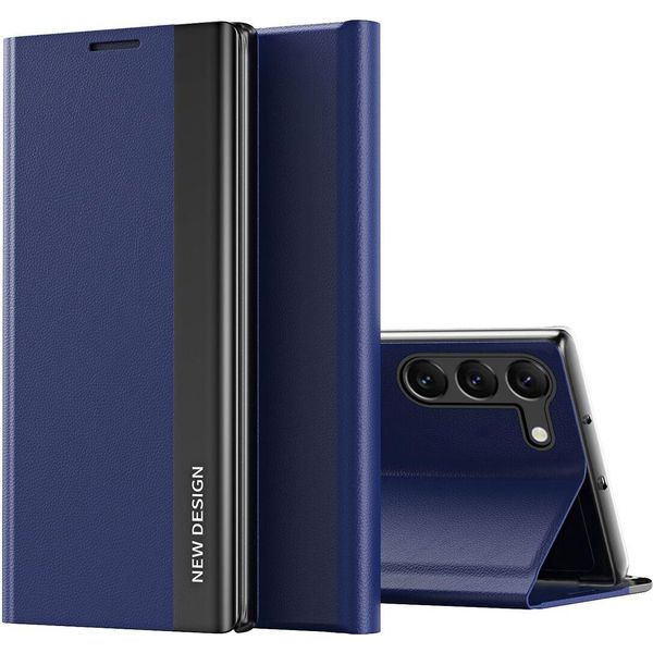 Custodia Per Samsung Galaxy S23+ Custodia Magnetica In Finto Cuoio Con Funzione Stand Blu Scuro-image