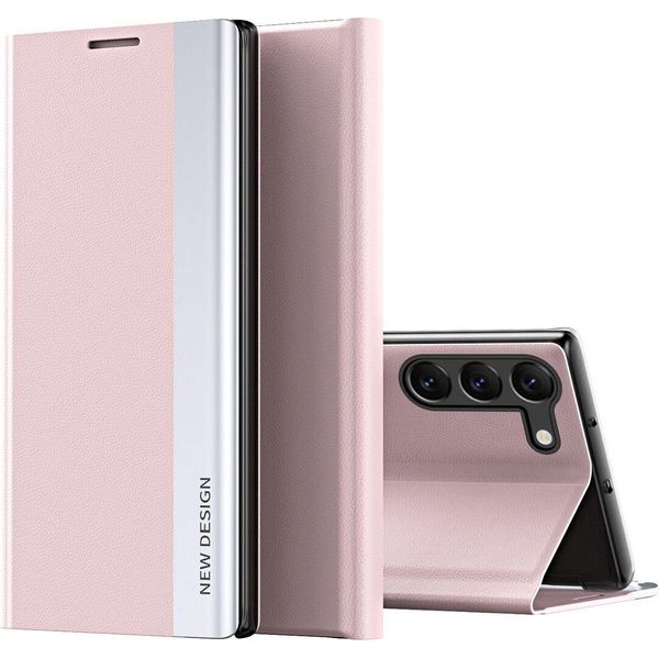 Custodia Per Samsung Galaxy S23+ Custodia Magnetica In Finto Cuoio Con Funzione Stand Rosa-image