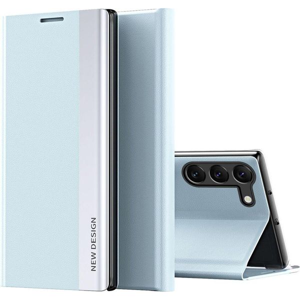 Custodia Per Samsung Galaxy S23 Custodia Magnetica In Finto Cuoio Con Funzione Stand Blu-image