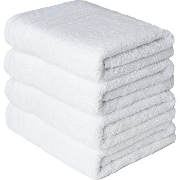 Set Di Asciugamani Brielle 100% Cotone Set Di Asciugamani Per Ospiti Confezione Da 4 50X100 Cm Bianco-image