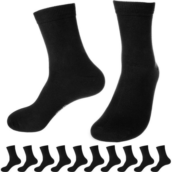 Calzini Business Unisex 96% Cotone, 10 Paia Neri, Taglia 35–38-image