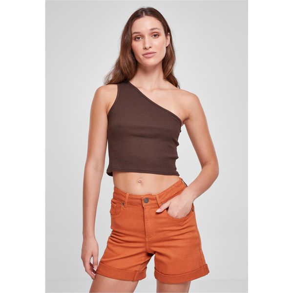 DáMské TíLko Urban Classics - Top Asimmetrico Marrone - L-image