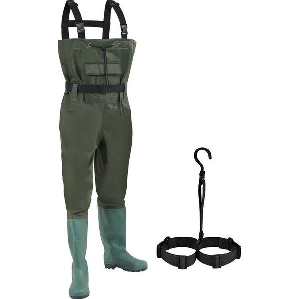 Fiqops Waders - Taglia 42 Pantaloni Da Pesca Fladen Pantaloni Da Pesca Waders Stivali Da Pesca Pvc Nylon Gomma Pantaloni Con Ami-image