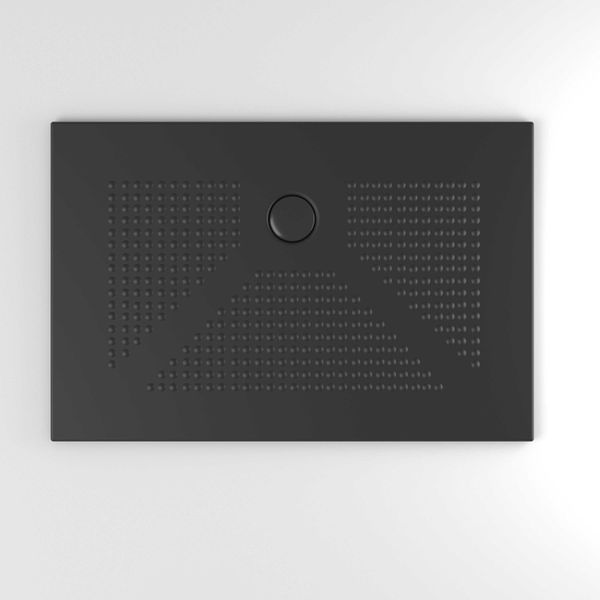 Piatto Doccia In Ceramica Nero Opaco Sottile 3Cm 100X80 | Delfino-image