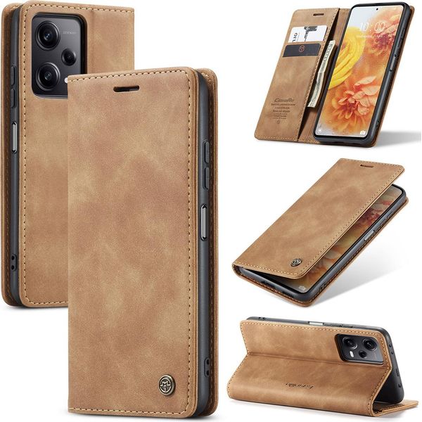 Custodia Redmi Note 12 Pro+, Custodia Retrò In Finto Cuoio Con Funzione Di Stand Cover Protettiva Per Xiaomi Redmi Note 12 Pro+ Marrone-image