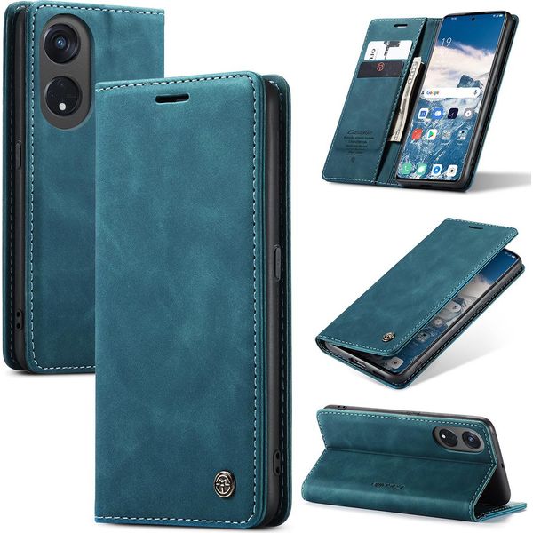 Custodia Oppo Reno8 T 5G, Custodia Retrò In Finto Cuoio Con Supporto Protettivo Per Oppo Reno8 T 5G Blue-image