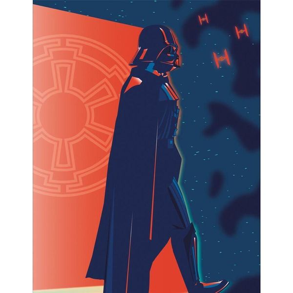 Star Wars - Stampa Su Tela Con Cornice "Digital Moonlight"" PM5862 (40 Cm X 30 Cm) (Nero/Arancione)"-image