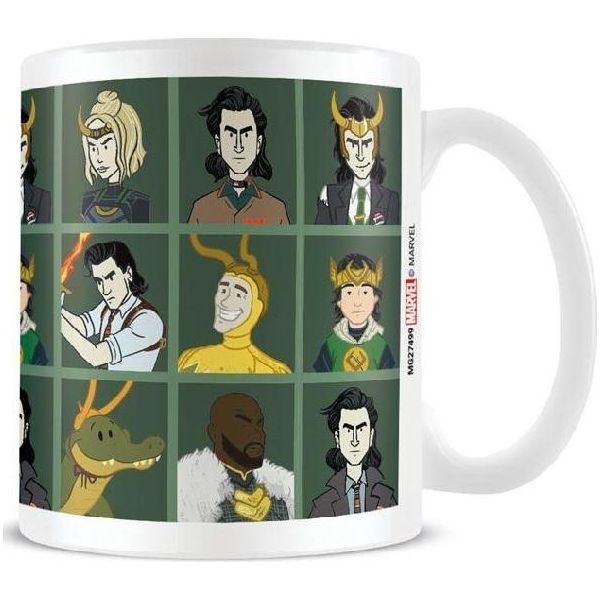 Loki - Tazza Da Caffè, Griglia Dei Personaggi PM5842 (Taglia Unica) (Verde/Bianco)-image