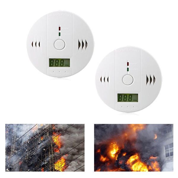 Jopassy 2X Co Medler Rilevatore Di Fumo Allarme Antincendio Pausa E Test Pulsante Indicatore Di Batteria Bianco-image