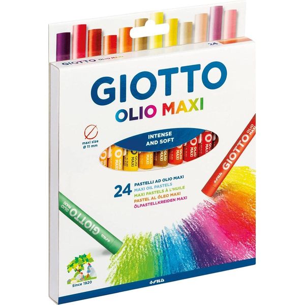 Giotto 2931 00 - Pastelli A Olio, 11 Mm, Scatola Di Cartone, 24 Colori Assortiti-image