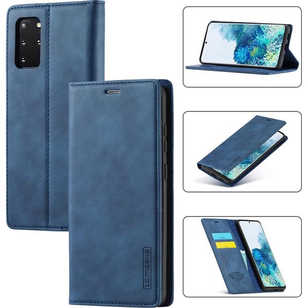 Galaxy S20 Fe Custodia In Pelle Con Funzione Stand E Porta Carte, Custodia Design Portafoglio Per Samsung Galaxy S20 Fe Blu-image