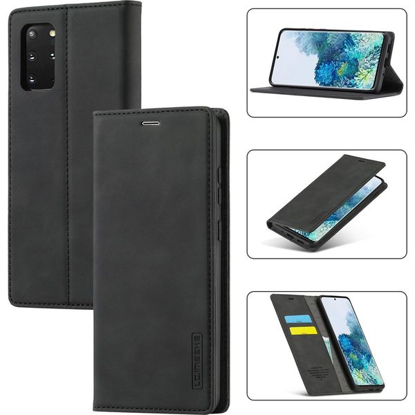 Galaxy S20 Fe Custodia In Pelle Con Funzione Stand E Portacarte, Custodia Con Design A Portafoglio Per Samsung Galaxy S20 Fe Nero-image
