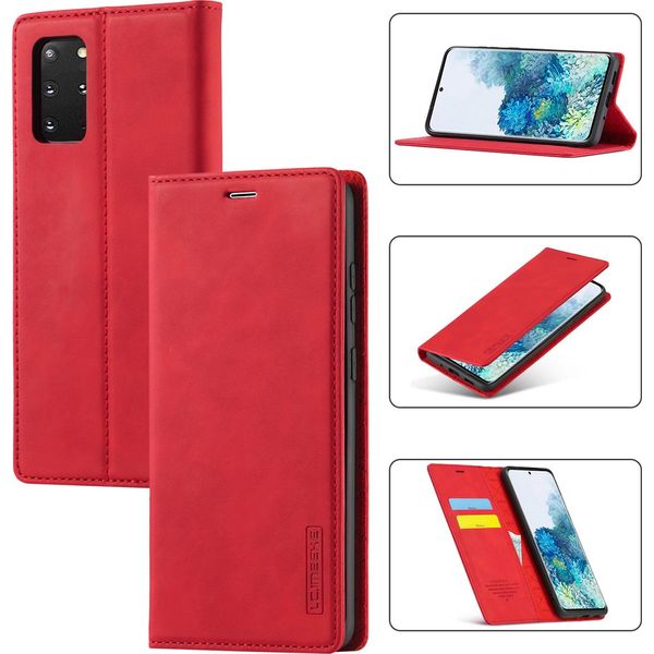 Galaxy S20 Fe Custodia In Pelle Con Funzione Stand E Portacarte, Design A Portafoglio Per Samsung Galaxy S20 Fe Rosso-image