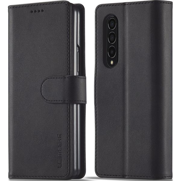 Galaxy Z Fold4 Case, Flip Cover Wallet Case In Pelle Chiusura Magnetica Stand Custodia Protettiva Per Samsung Galaxy Z Fold 4 5G Nero-image