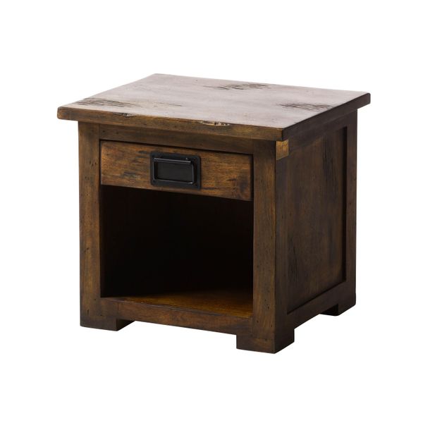 MASSIVMOEBEL24 | Nachttisch Mango 50X40X45 Braun Lackiert Railway #487-image