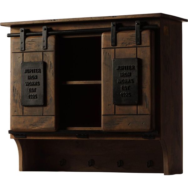 MASSIVMOEBEL24 | Wandgarderobe Mango 90X30X75 Braun Lackiert Railway #454-image