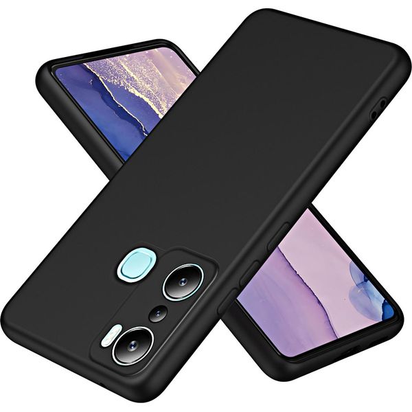 Custodia Infinix Hot 20I, Custodia Protettiva Morbida In Silicone Liquido Per Infinix Hot 20I Nero-image