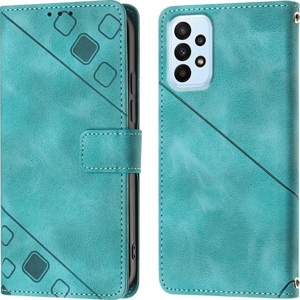 Custodia Per Samsung Galaxy A13 4G In Rilievo Custodia Portafoglio In Pelle Flip Con Funzione Stand Verde-image