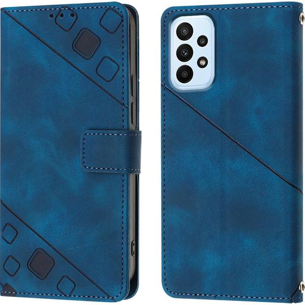 Custodia Per Samsung Galaxy A32 5G/M32 5G In Rilievo Custodia A Portafoglio In Pelle Flip Con Supporto Blu-image