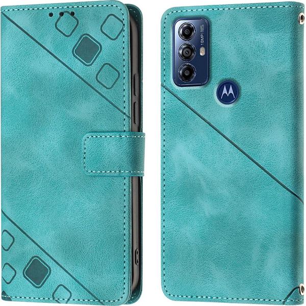 Custodia Per Motorola Moto G Play 2023/G Power 2022 In Rilievo Custodia A Portafoglio In Pelle Flip Con Funzione Stand Verde-image