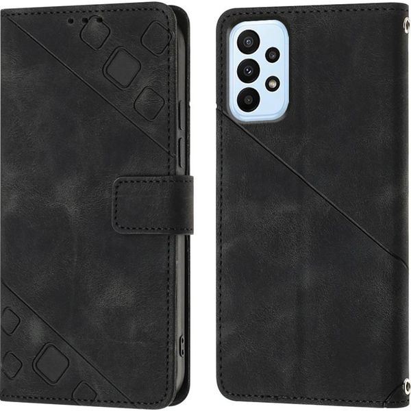 Custodia Per Samsung Galaxy A72 4G 5G In Rilievo Custodia A Portafoglio In Pelle Flip Con Funzione Stand Nero-image
