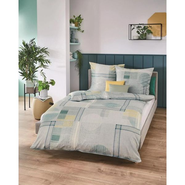 Kaeppel Mako Satin Biancheria Da Letto Glenn 155X220 + 80X80 Jade-image