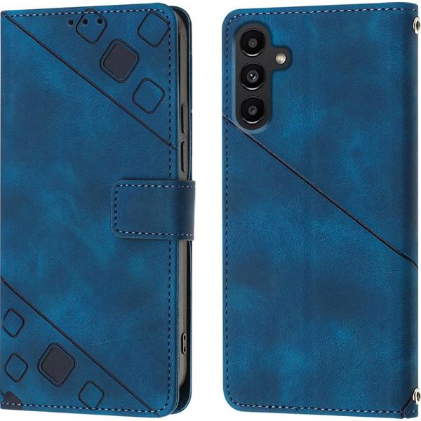 Custodia Per Samsung Galaxy A13 5G/A04/M13 5G/A04E In Rilievo Custodia A Portafoglio In Pelle Flip Con Supporto Blu-image
