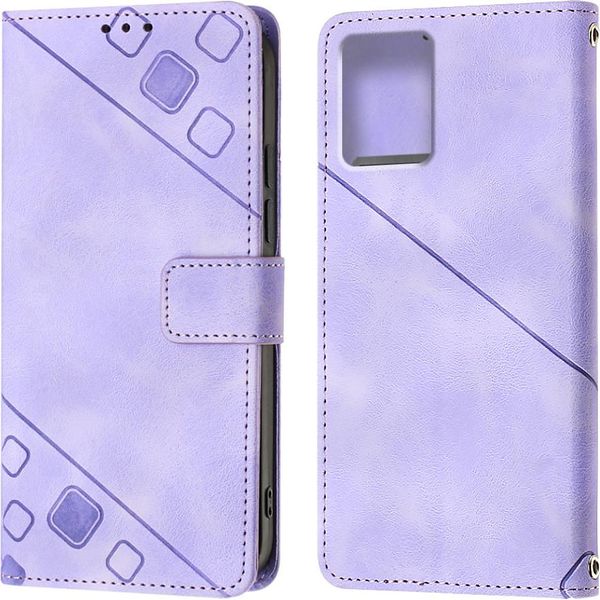 Custodia Per Motorola Moto G 5G 2023 In Rilievo Custodia A Portafoglio In Pelle Flip Con Funzione Stand Viola-image