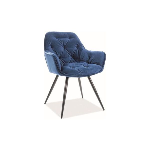 Set Di Sedie Da Pranzo Per Cucina Ciliegio Blu Navy Set Di 4 Sedie-image