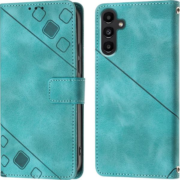 Custodia Per Samsung Galaxy A13 5G/A04/M13 5G/A04E In Rilievo Custodia A Portafoglio In Pelle Flip Con Supporto Verde-image