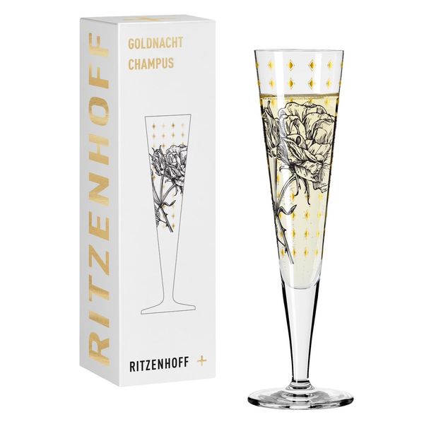 Ritzenhoff Champagnerglas Goldnacht 030, Lisa HofgäRtner, Kristallglas, 205 Ml, 1071030-image
