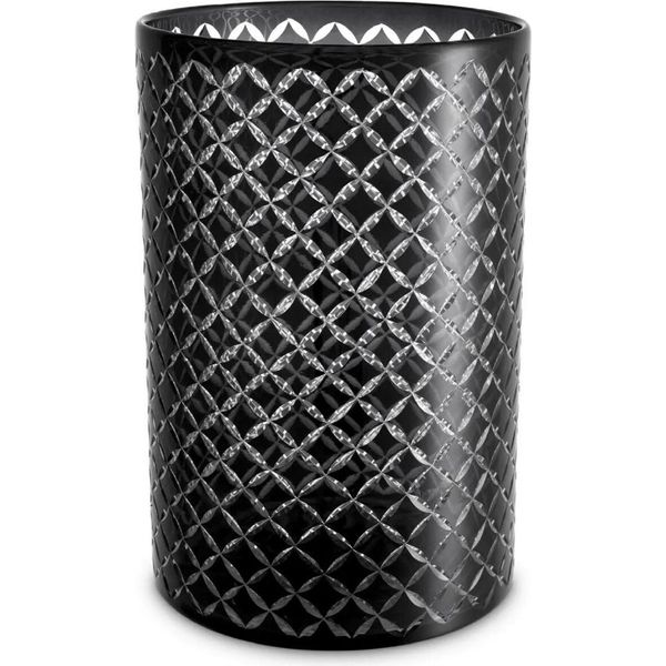 Casa Padrino Candeliere In Vetro Nero Ø 21 X H. 31 Cm - Accessori Per Hotel - Accessori Per Ristoranti - Accessori Per La Ristorazione - Qualità Lusso-image